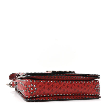 Christian Dior Calfskin Embossed Cannage Studded J'Adior Chain Flap Bag Red 3 of 8
