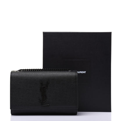 Saint Laurent Grain De Poudre Small Monogram Kate Satchel Black 16 of 16