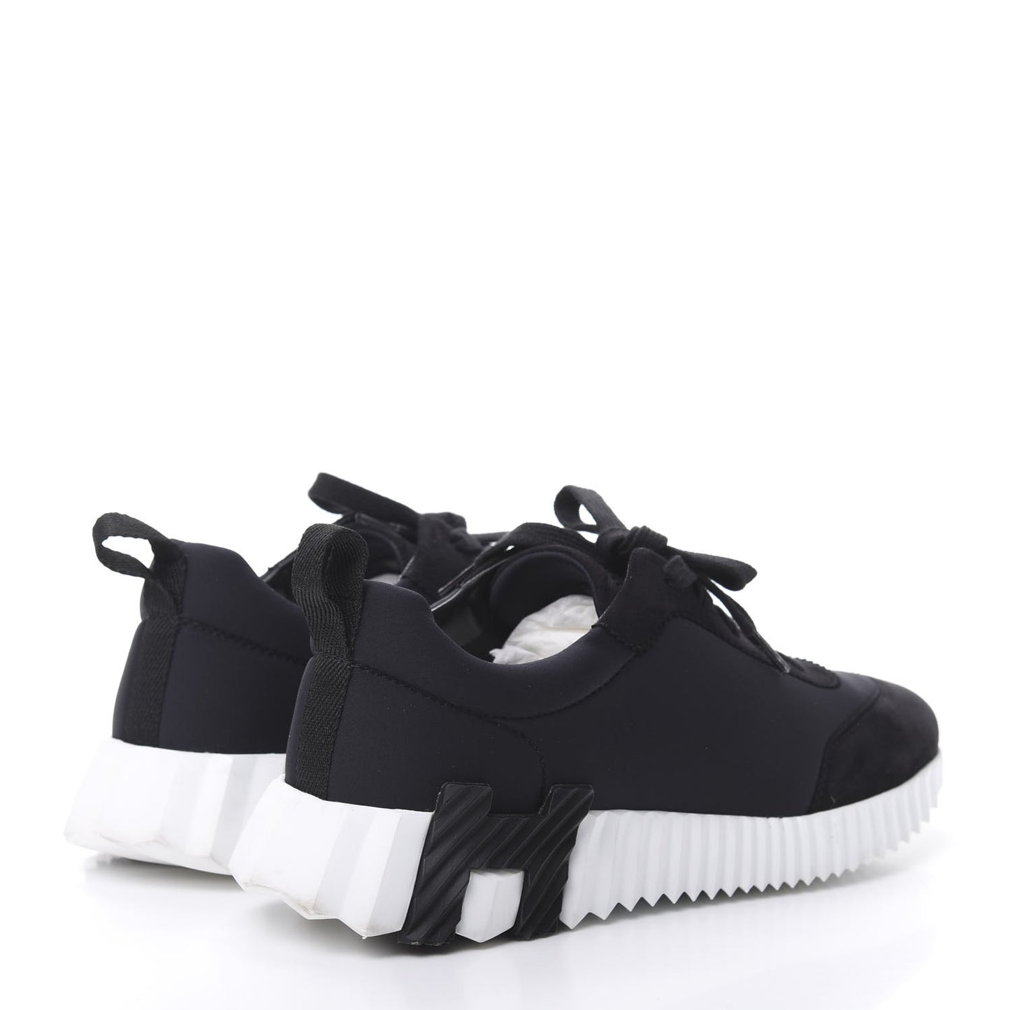 Technical Jersey Suede Goatskin Bouncing Sneakers 37 Black White