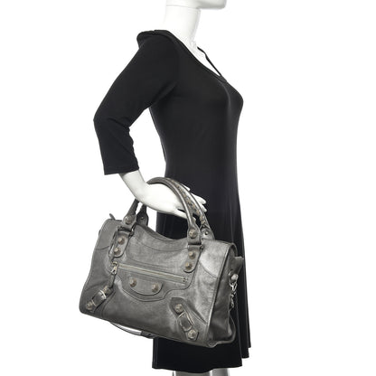 Balenciaga Craquele Calfskin Giant 21 Silver Hardware City Ardoise 3 of 13