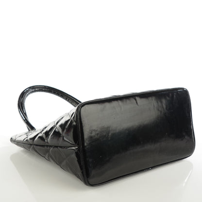 Louis Vuitton CHANEL Patent Quilted Medallion Tote Black 4 of 8