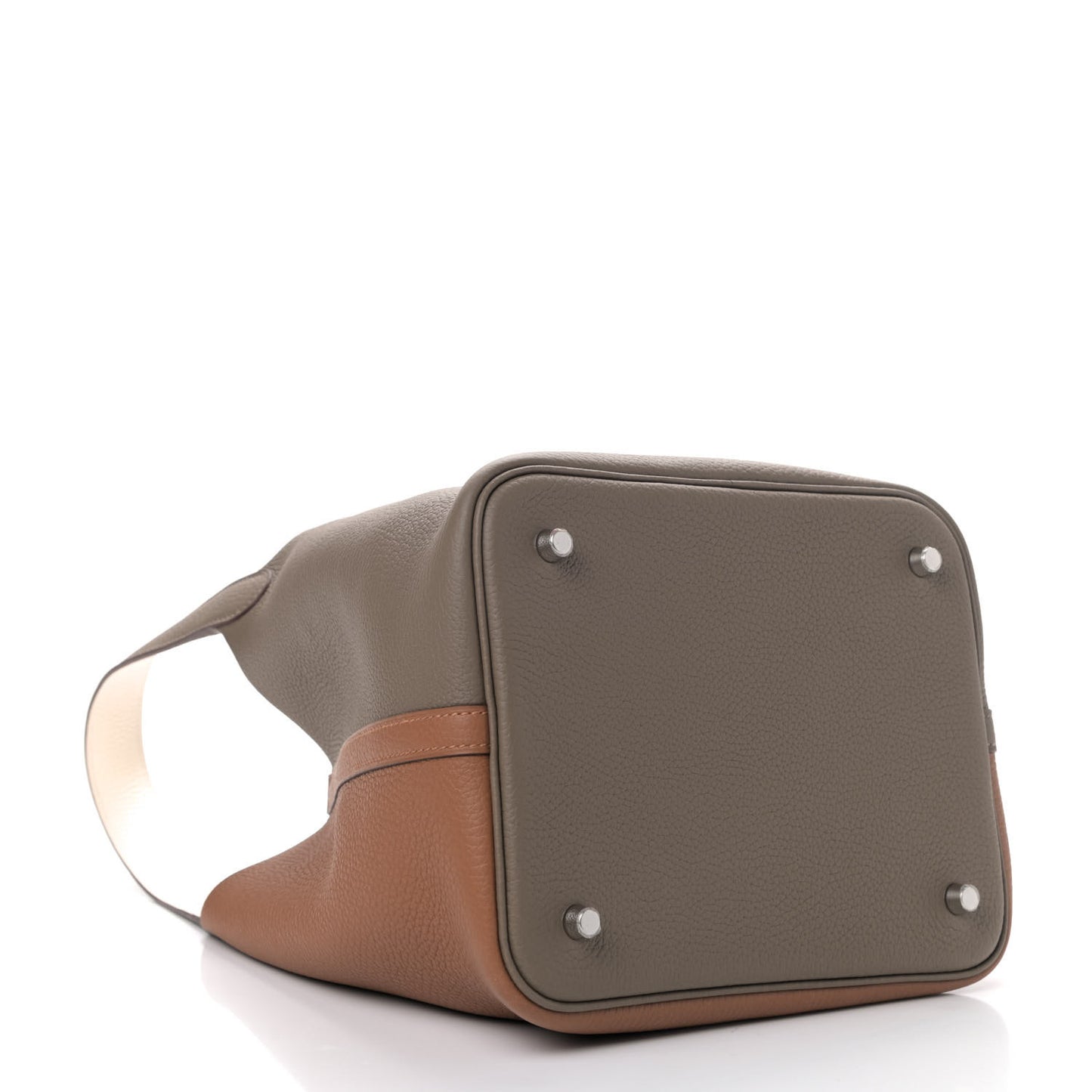 Taurillon Clemence Casaque Picotin Lock 22 MM Gold Etoupe Nata