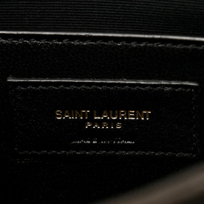 Saint Laurent Lambskin Quilted Mini Becky Chain Bag Grey Kaki 7 of 14