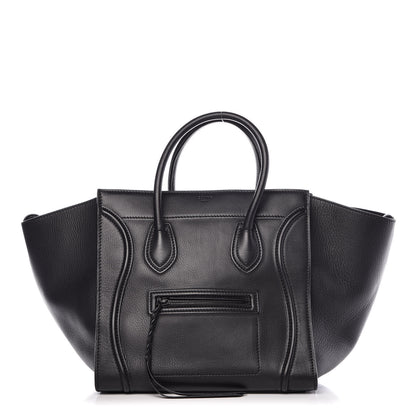 Celine Supple Calfskin Medium Phantom Luggage Black 1 of 11