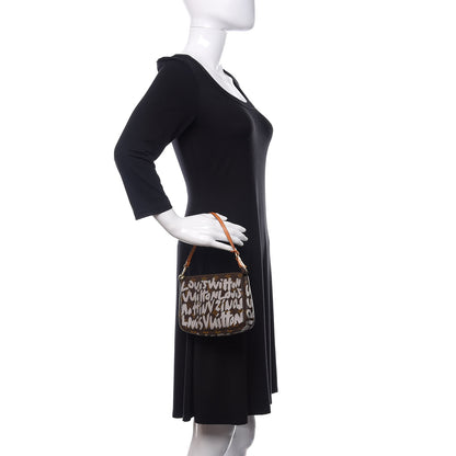 Louis Vuitton Monogram Graffiti Pochette Accessories Silver 2 of 9
