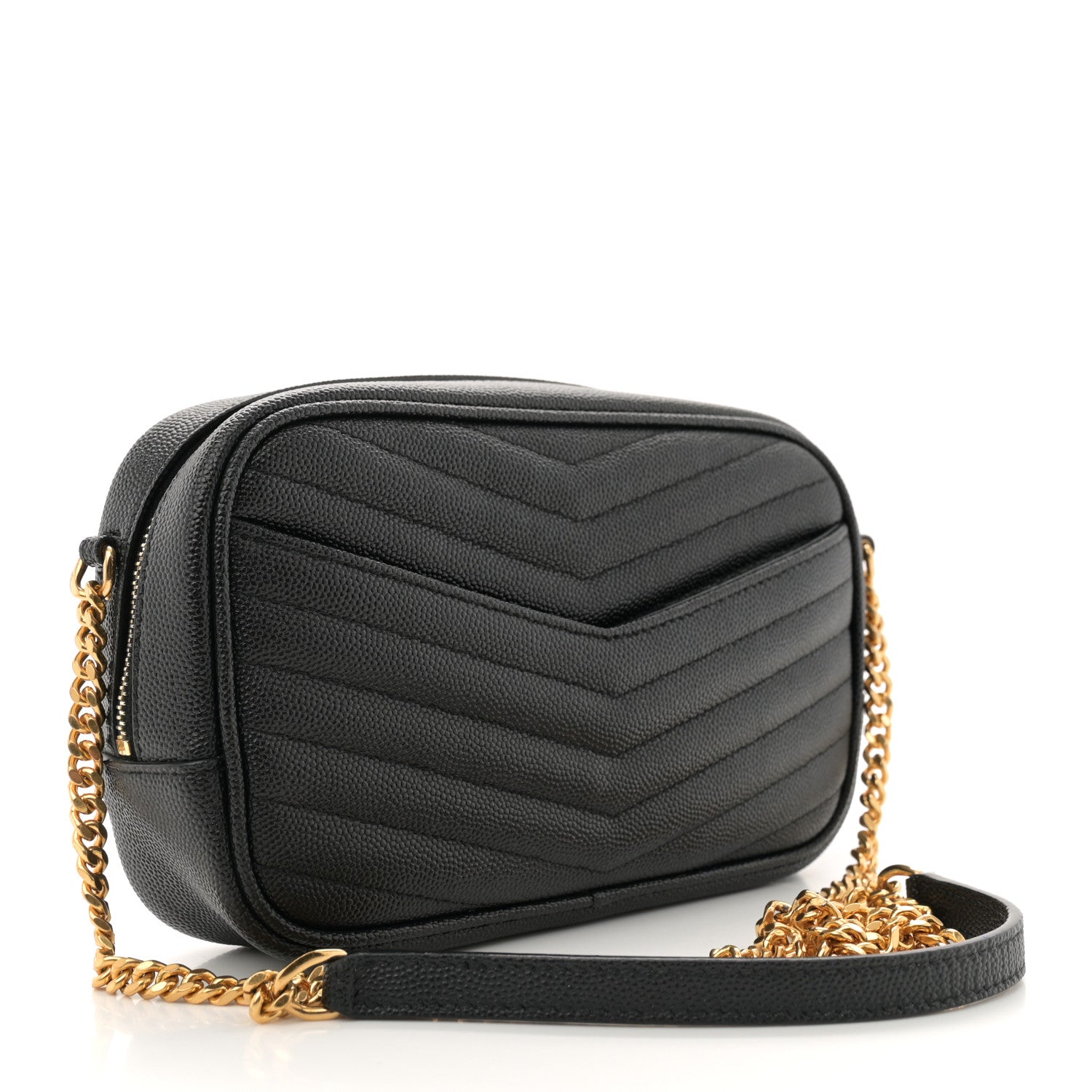 Saint Laurent Grain De Poudre Matelasse Monogram Mini Lou Camera Bag Black 3 of 10