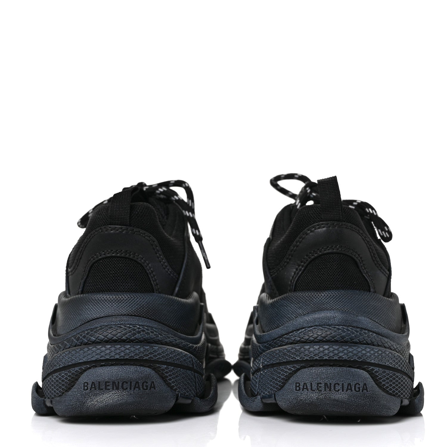 Balenciaga Fabric Mesh Womens Triple S Sneakers 39 Black 5 of 7