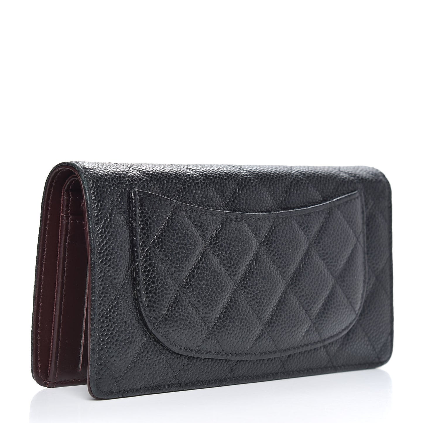 Caviar Quilted Yen Wallet Black