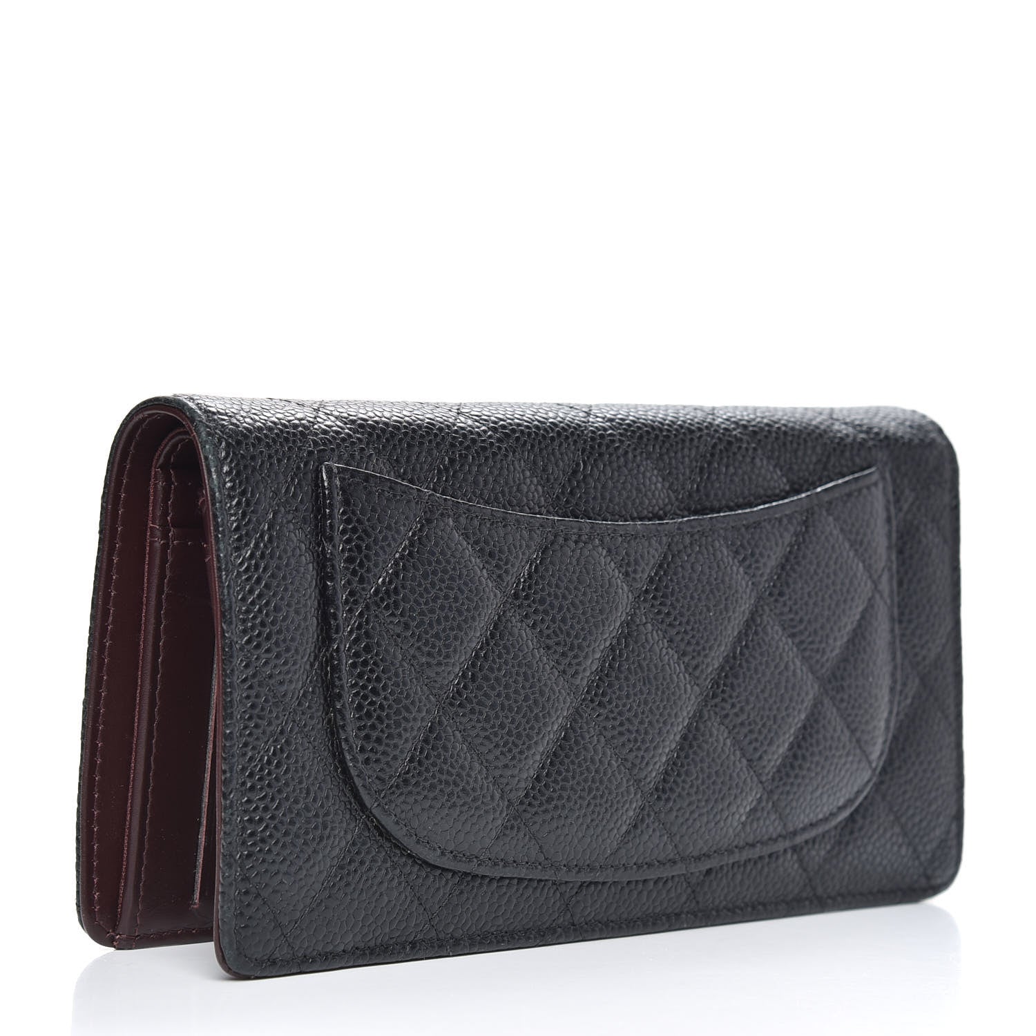 Chanel Caviar Quilted Yen Wallet Black 2 of 10