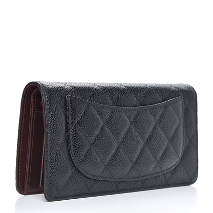 Chanel Caviar Quilted Yen Wallet Black 2 of 10