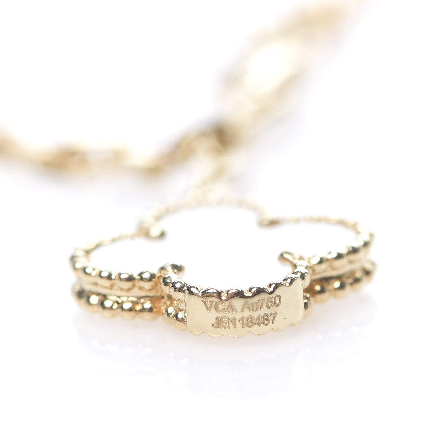 18K Yellow Gold Mother of Pearl Onyx 6 Motifs Magic Alhambra Necklace
