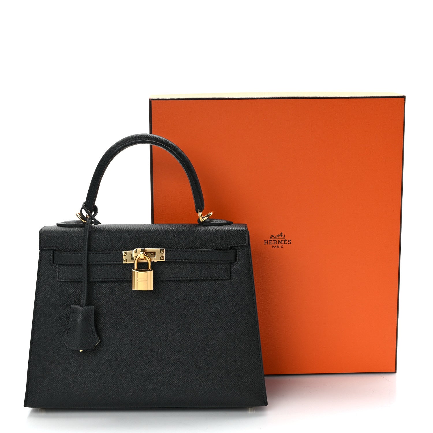 Hermes Epsom Horseshoe Kelly Sellier 25 Black Lime 11 of 11