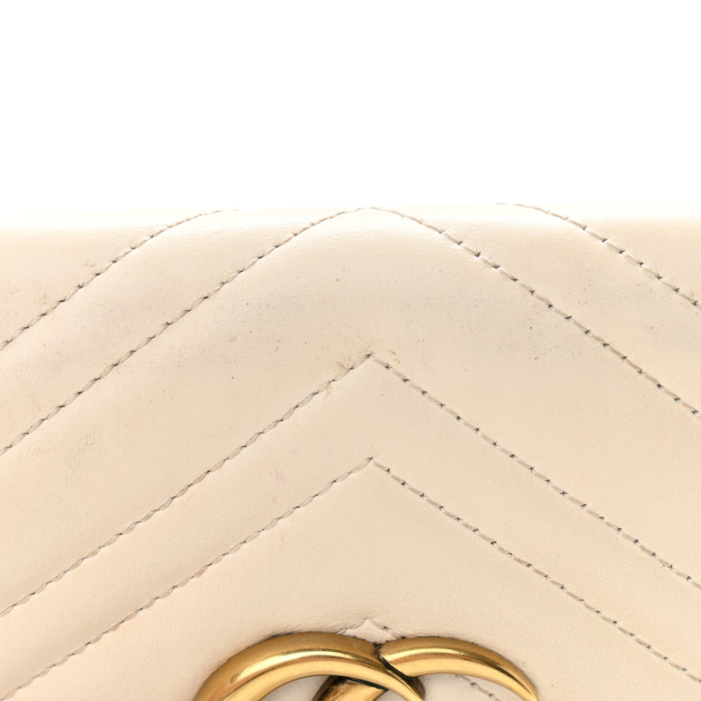 Calfskin Matelasse Mini GG Marmont Shoulder Bag White