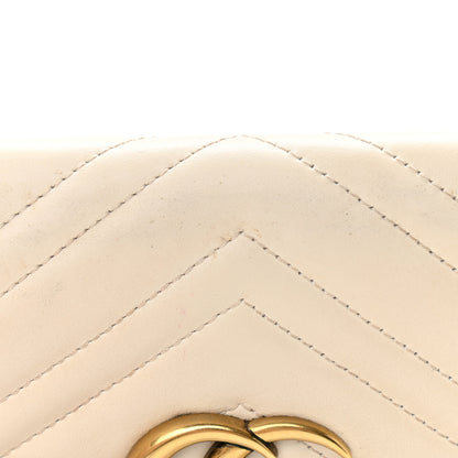 Gucci Calfskin Matelasse Mini GG Marmont Shoulder Bag White 13 of 17