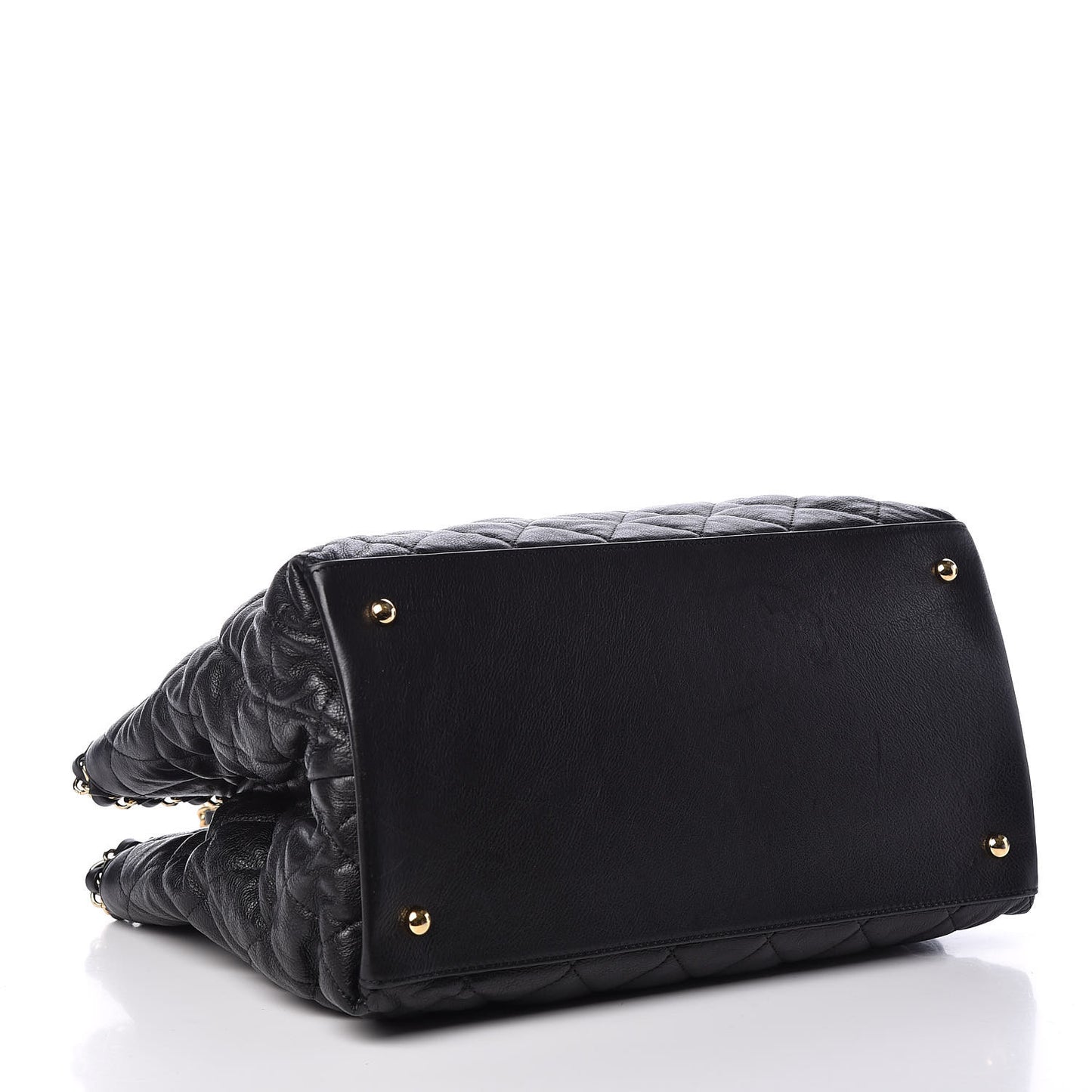 Calfskin Quilted Small Chain Me Tote Black