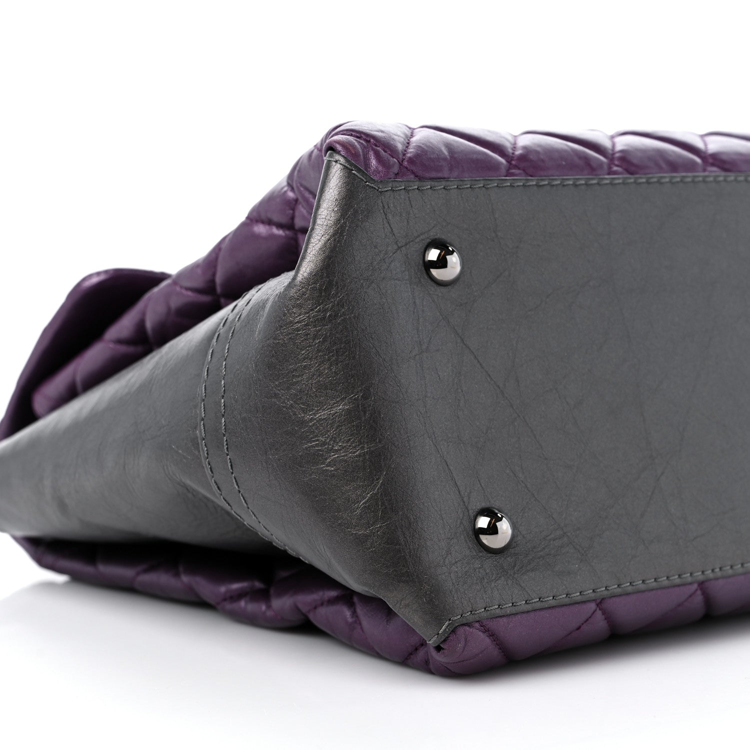 Chanel Metallic Calfskin Medium Lady Pearly Flap Dark Purple 8 of 16