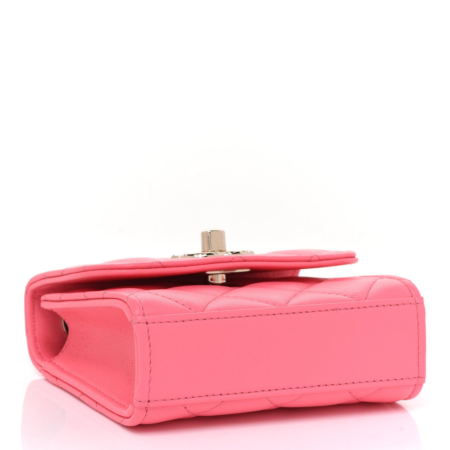 Lambskin Quilted Mini Trendy CC Clutch With Chain Coral Pink