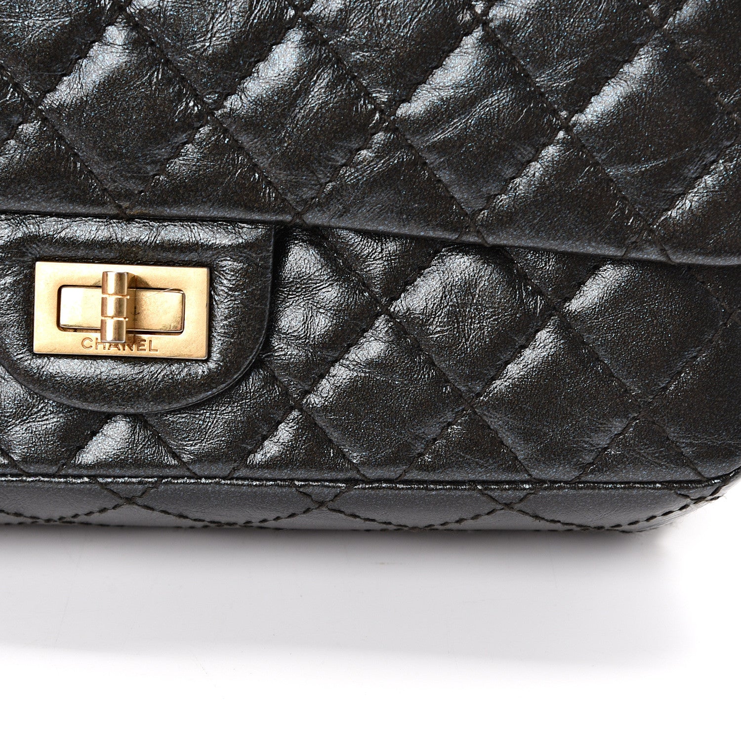 Chanel Glittered Aged Calfskin Quilted 2.55 Reissue 225 Flap Blue 11 of 11