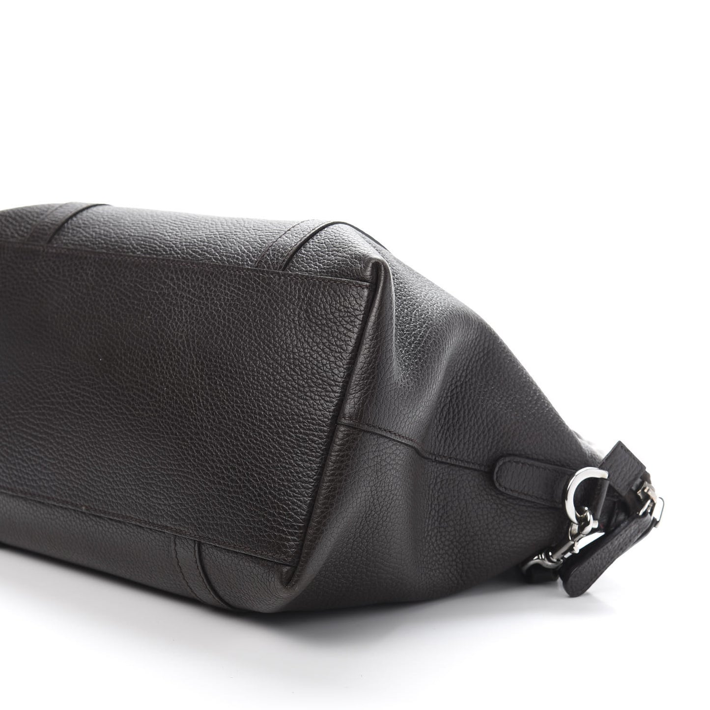 Pebbled Calfskin Medium GG Convertible Dome Satchel Dark Brown