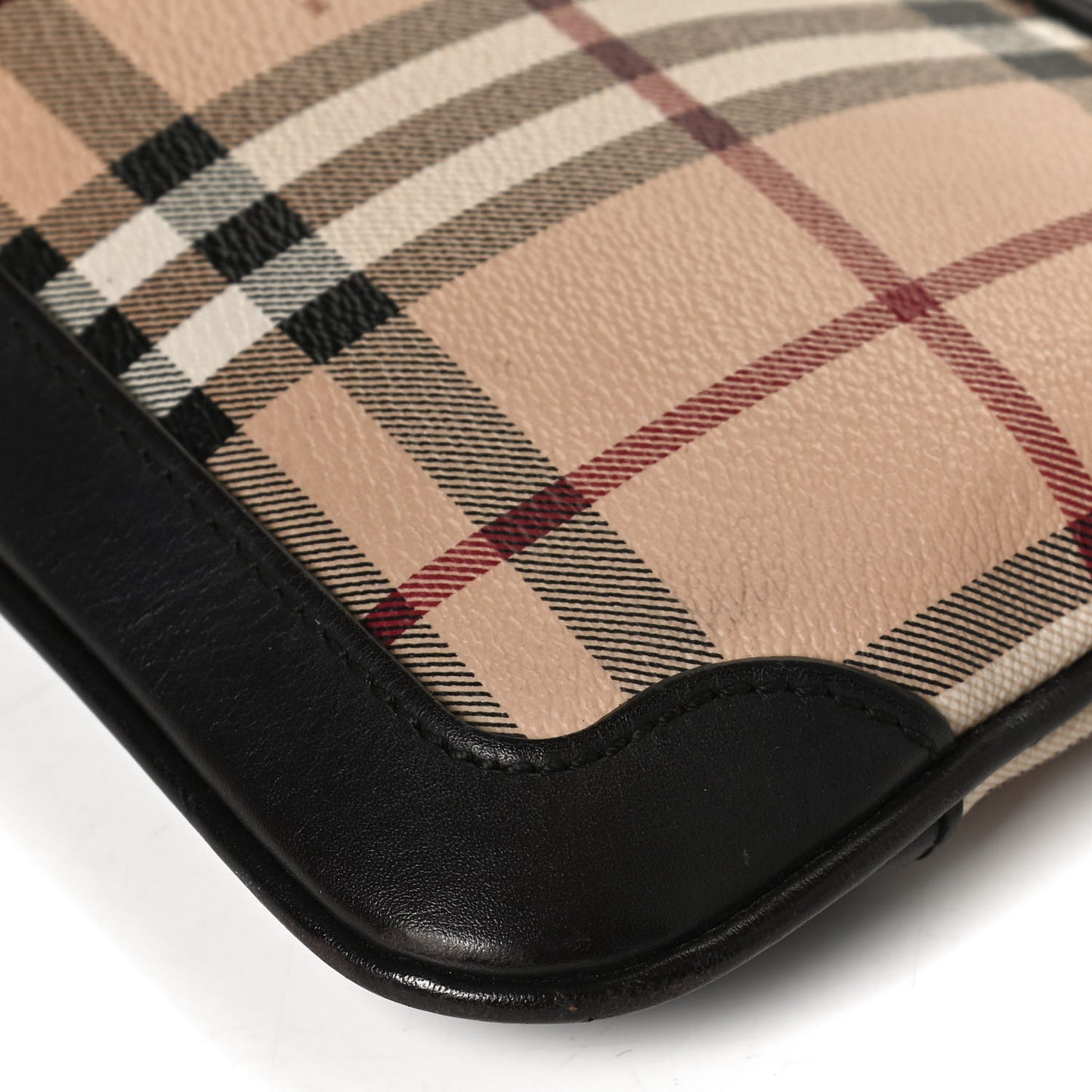 Haymarket Check Small Peyton Crossbody Clutch Bag Chocolate