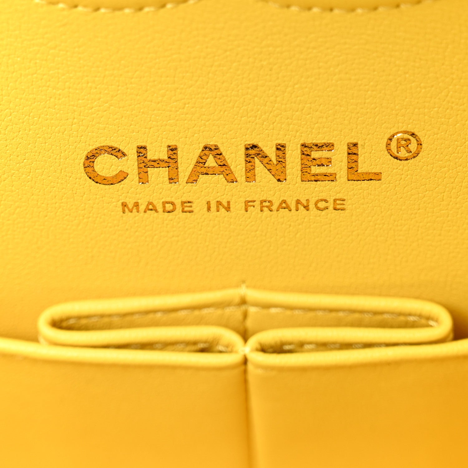 Chanel Caviar Quilted Medium Double Flap Yellow 6 of 10