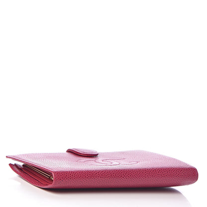 Chanel Caviar Timeless CC French Wallet Dark Pink 4 of 9