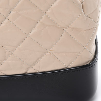 Chanel Aged Calfskin Quilted Small Gabrielle Backpack Beige Black 10 of 12