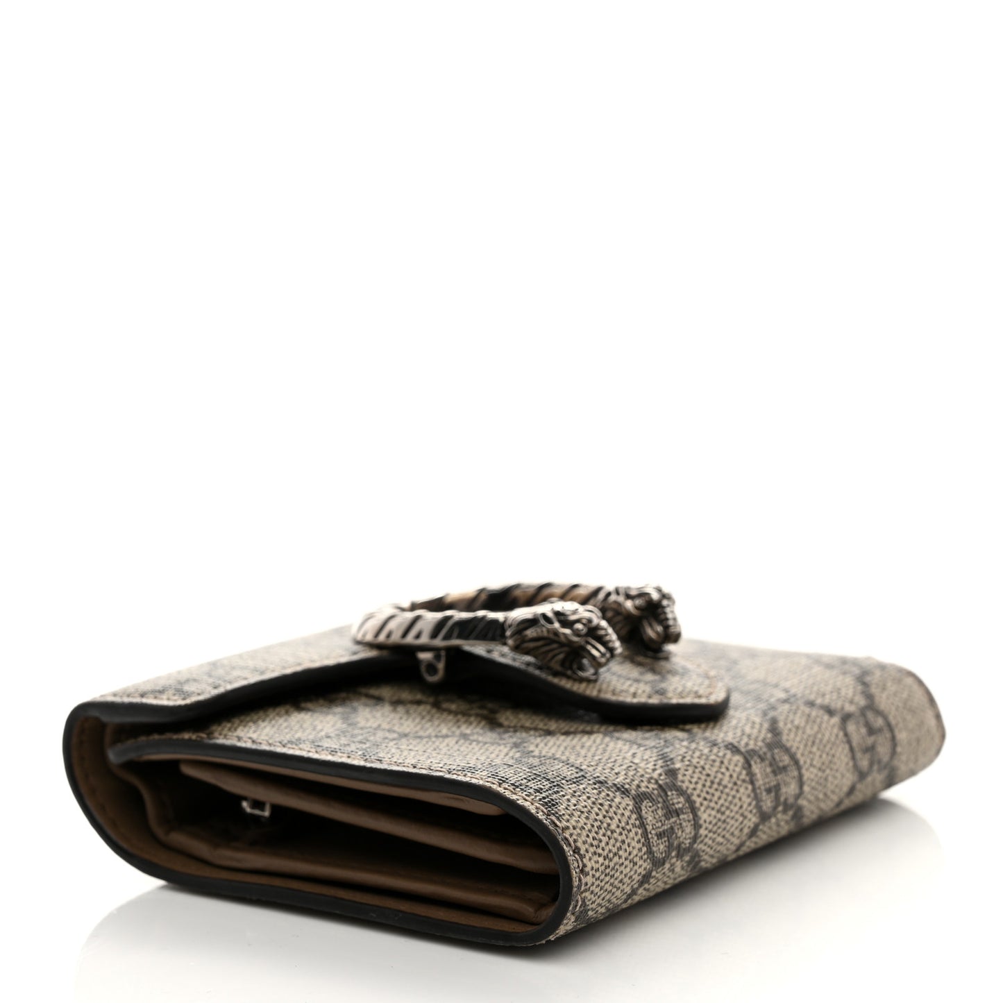 GG Supreme Monogram Dionysus Card Case Wallet Beige Taupe