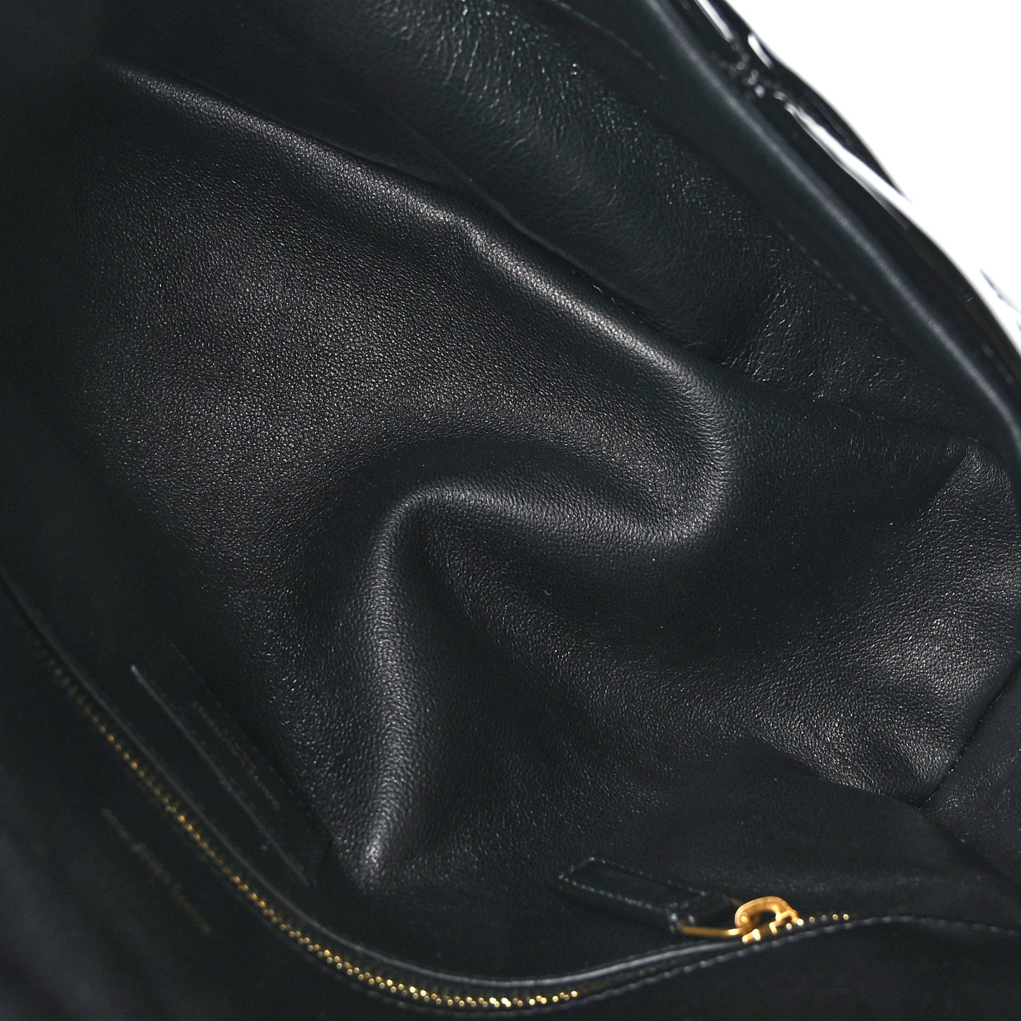 Patent Quilted Sade Puffer Envelope Clutch Black