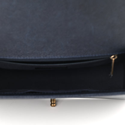 Chanel Caviar Quilted New Medium Boy Flap Dark Navy Blue 5 of 12