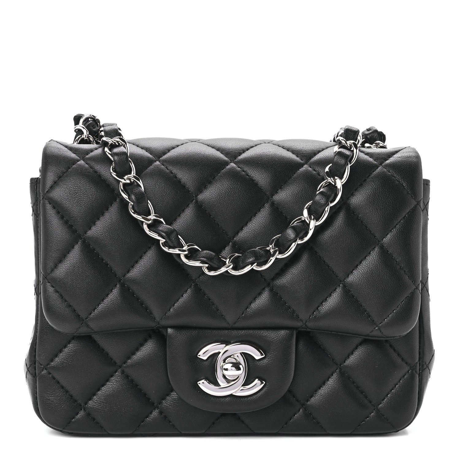 Chanel Lambskin Quilted Mini Square Flap Black 1 of 13