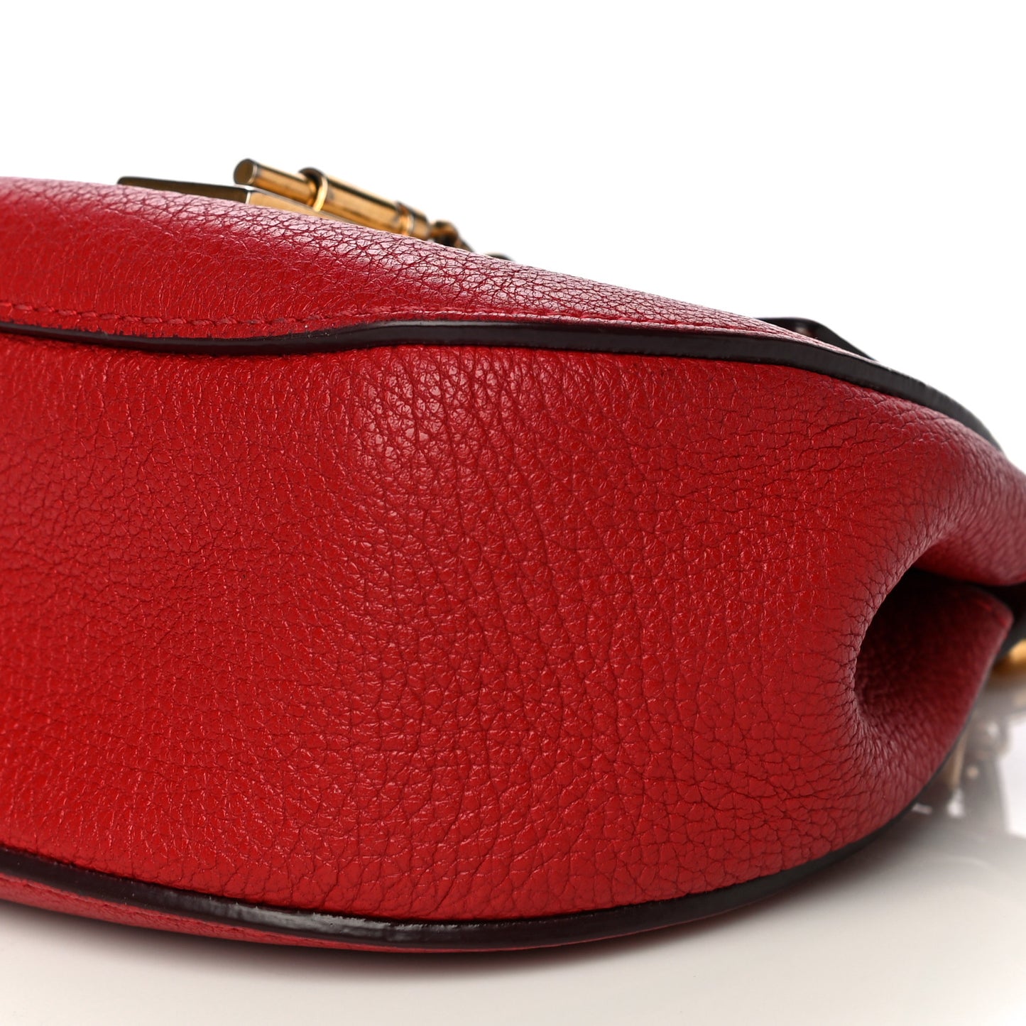 Grained Lambskin Nano Drew Shoulder Bag Plaid Red