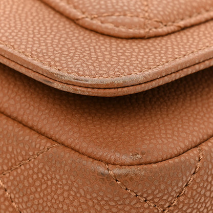 Chanel Washed Caviar Quilted Large Turn Around Ligne Flap Camel 9 of 14