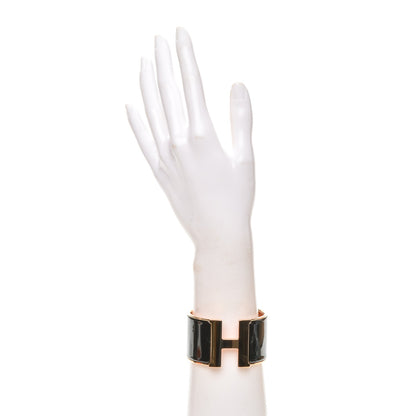 Hermes Enamel Extra Wide Clic Clac H Bracelet PM Black 2 of 4