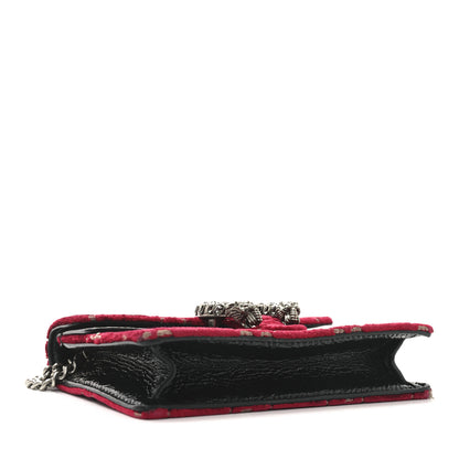 Gucci Velvet GG Monogram Super Mini Dionysus Shoulder Bag Red Cipria Black 4 of 9