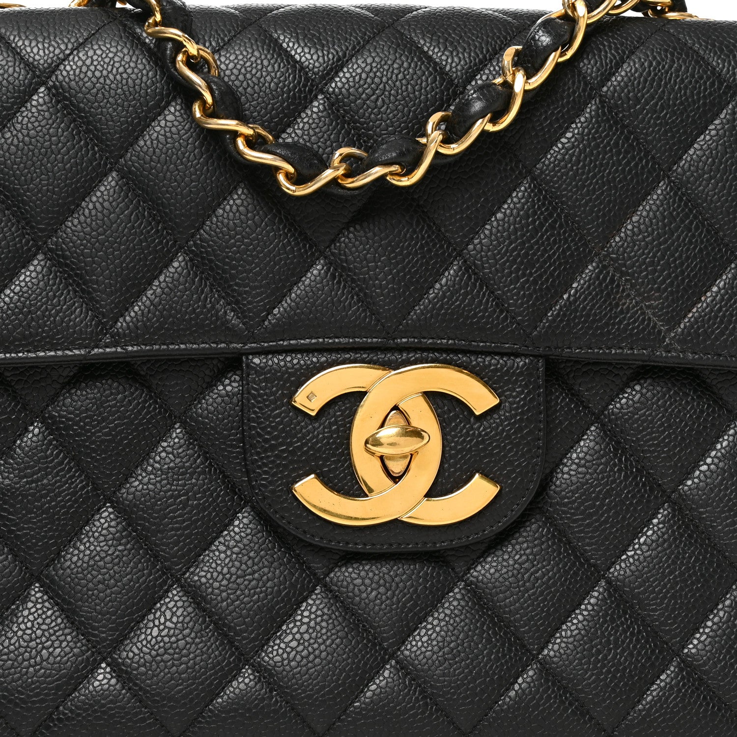 Chanel Caviar Quilted XL Jumbo Single Flap Black 7 of 10