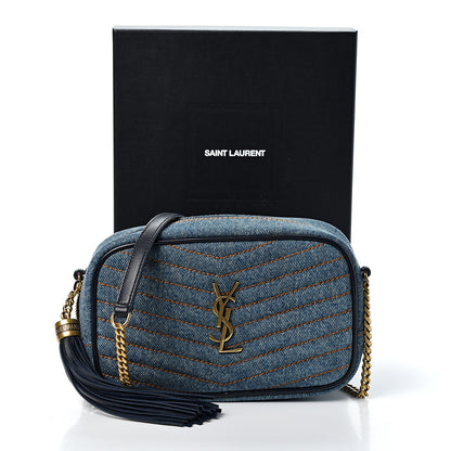 Saint Laurent Denim Matelasse Monogram Mini Lou Camera Bag California Blue 10 of 10