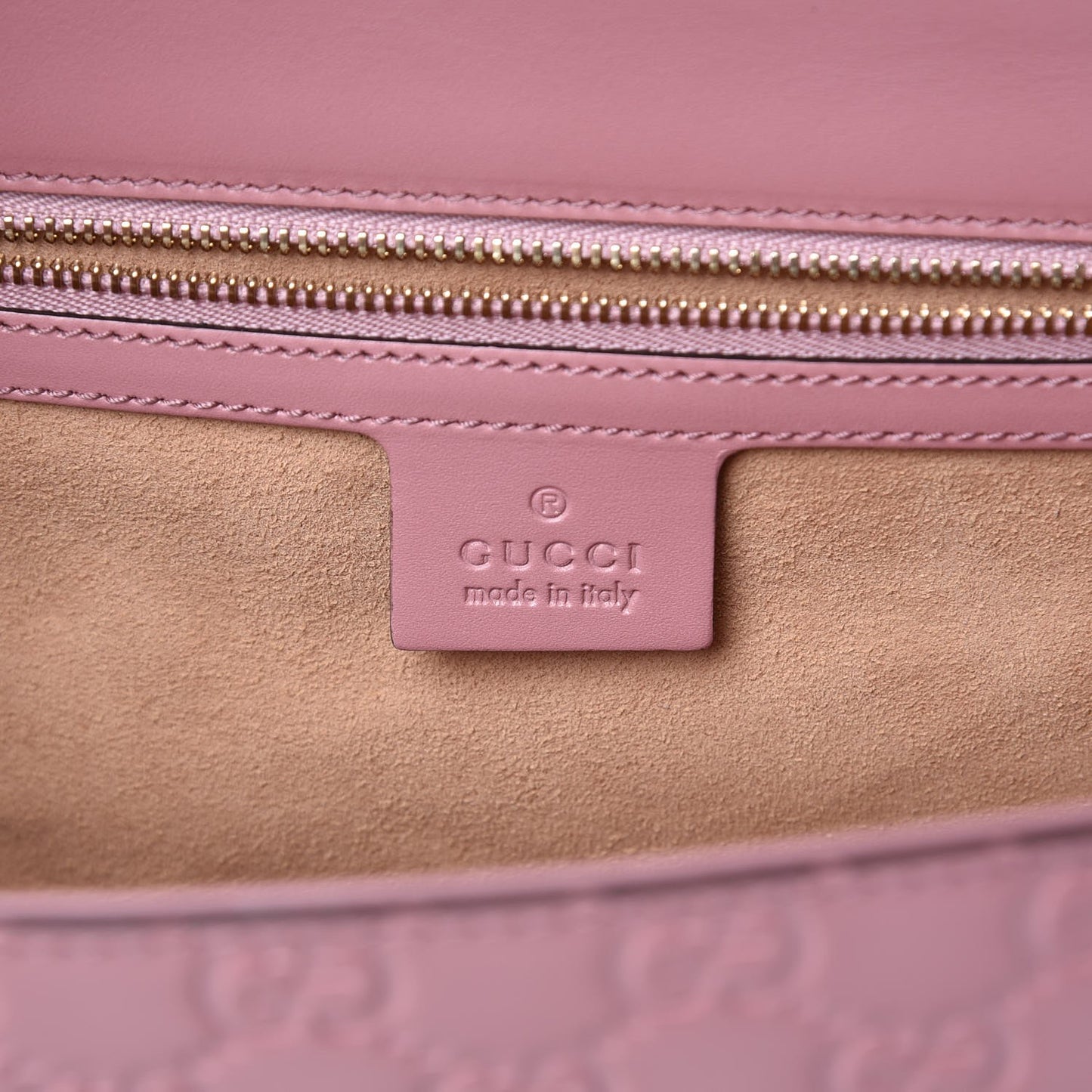 Guccissima Signature Medium Padlock Shoulder Bag Rose Baby Candy