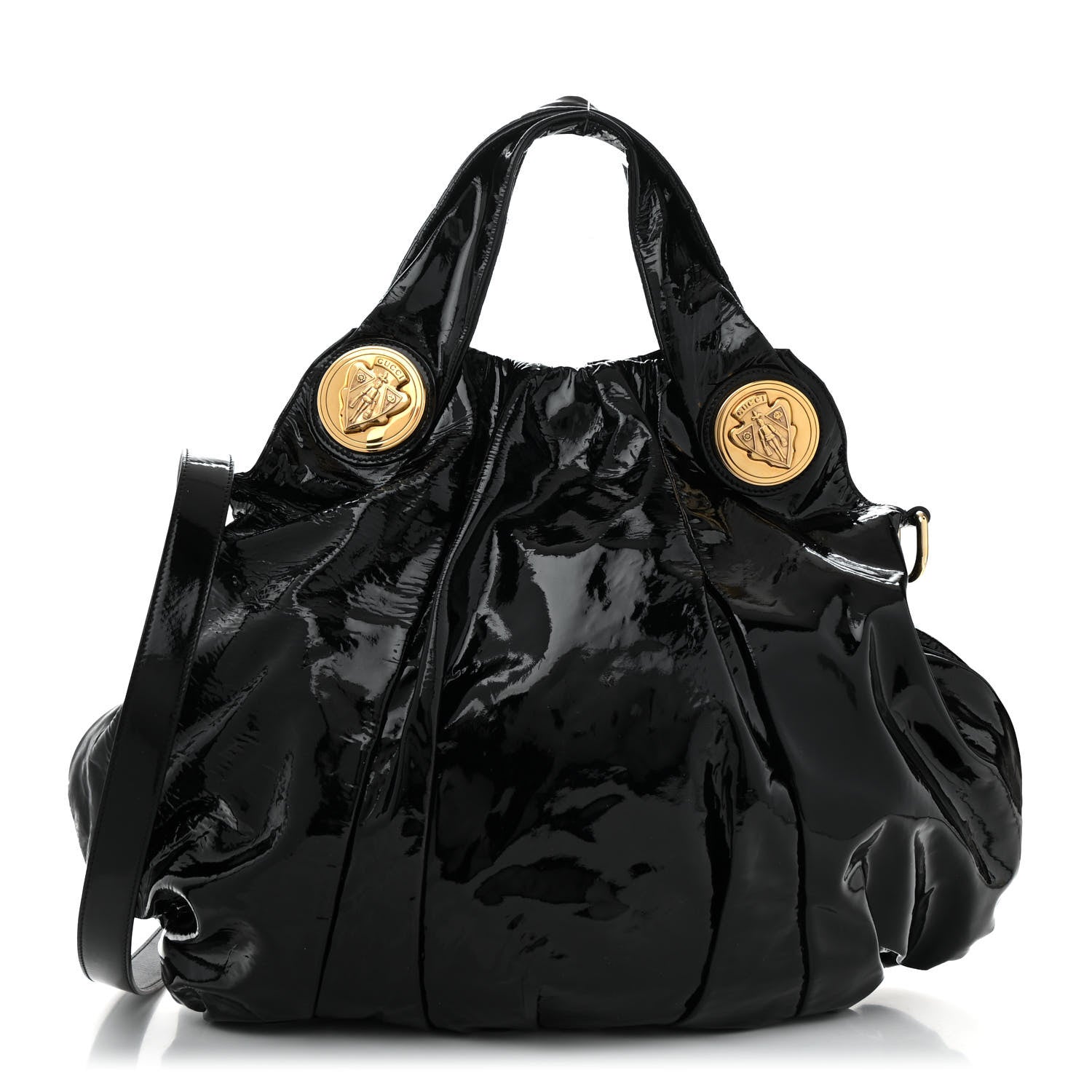 Gucci Patent Large Hysteria Top Handle Bag  Black 1 of 13