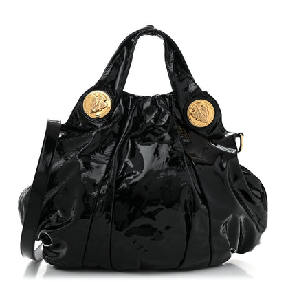 Gucci Patent Large Hysteria Top Handle Bag  Black 1 of 13