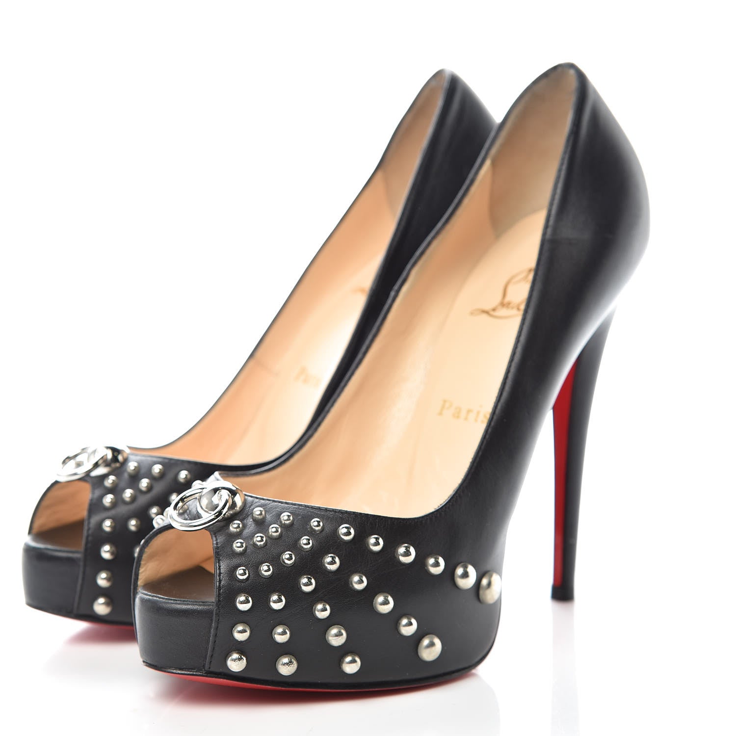 Christian Louboutin Kid Door Knock 120 Platform Pumps 38.5 Black 3 of 12