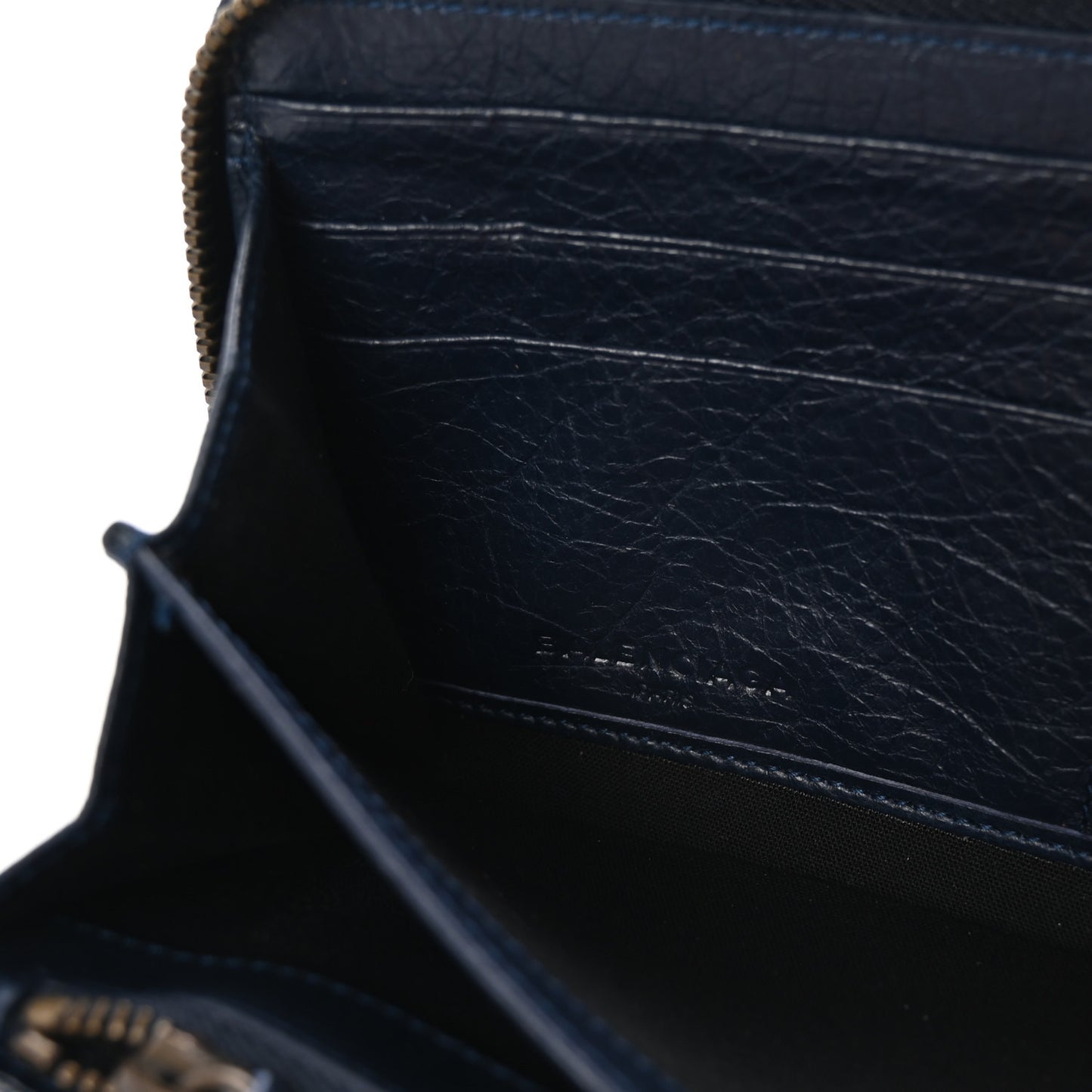 Agneau Classic Hardware Continental Zip Around Wallet Bleu Obscur