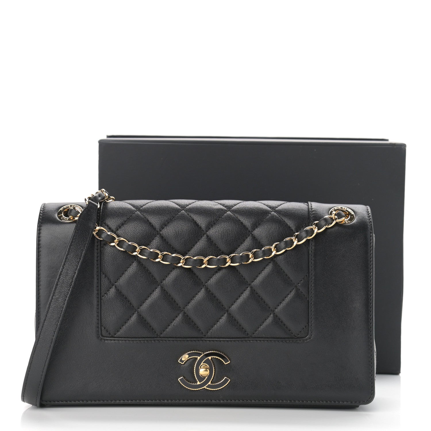 Chanel Sheepskin Quilted Vintage Mademoiselle Flap Black 12 of 12