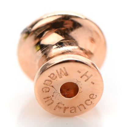 Hermes Rose Gold Lacquered Mini Pop H Earrings Marron Glace 6 of 8