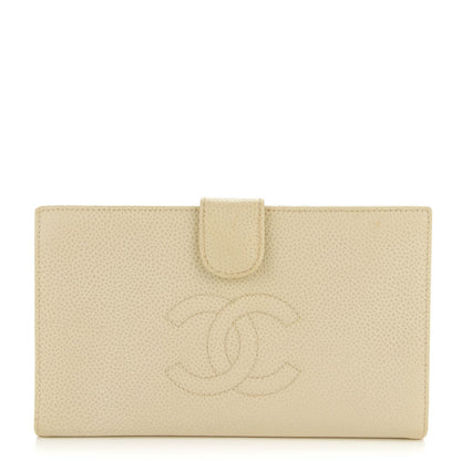 Chanel Caviar Timeless CC French Wallet Beige Clair 1 of 11