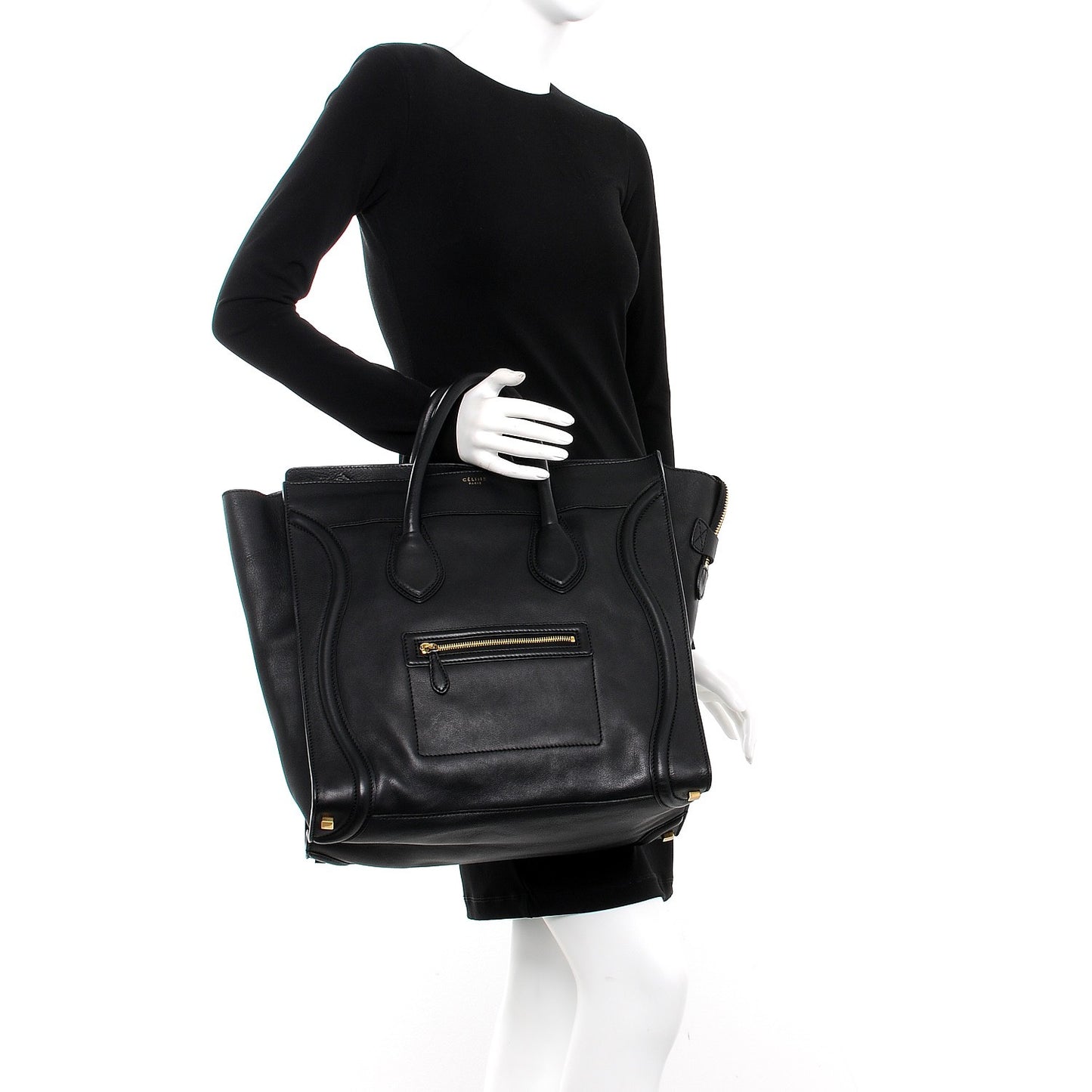 Smooth Calfskin Large Luggage Black