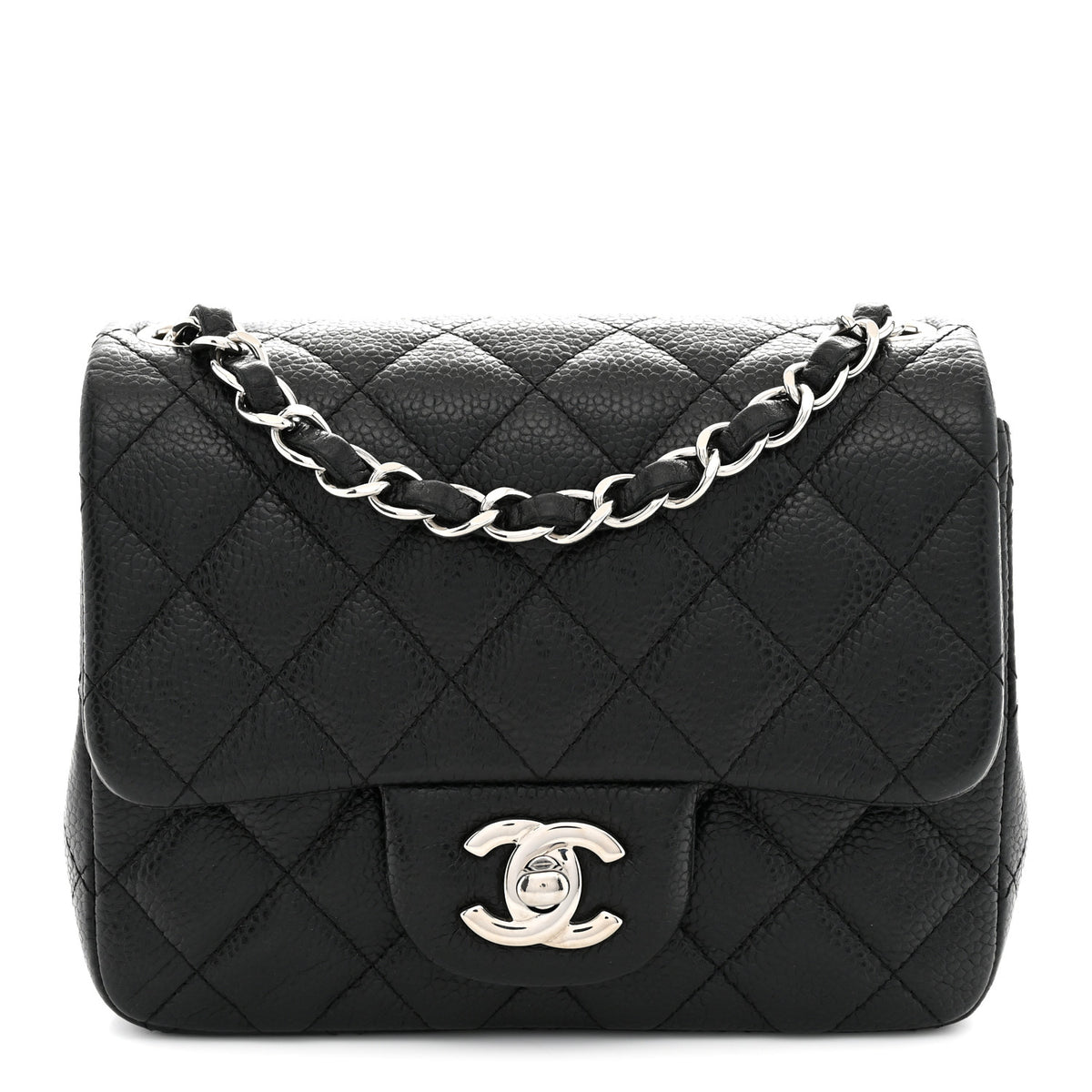 Caviar Quilted Mini Square Flap Black