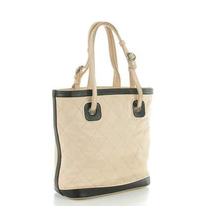 Chanel Lambskin Quilted Country Club Tote Beige Clair Brown 3 of 9