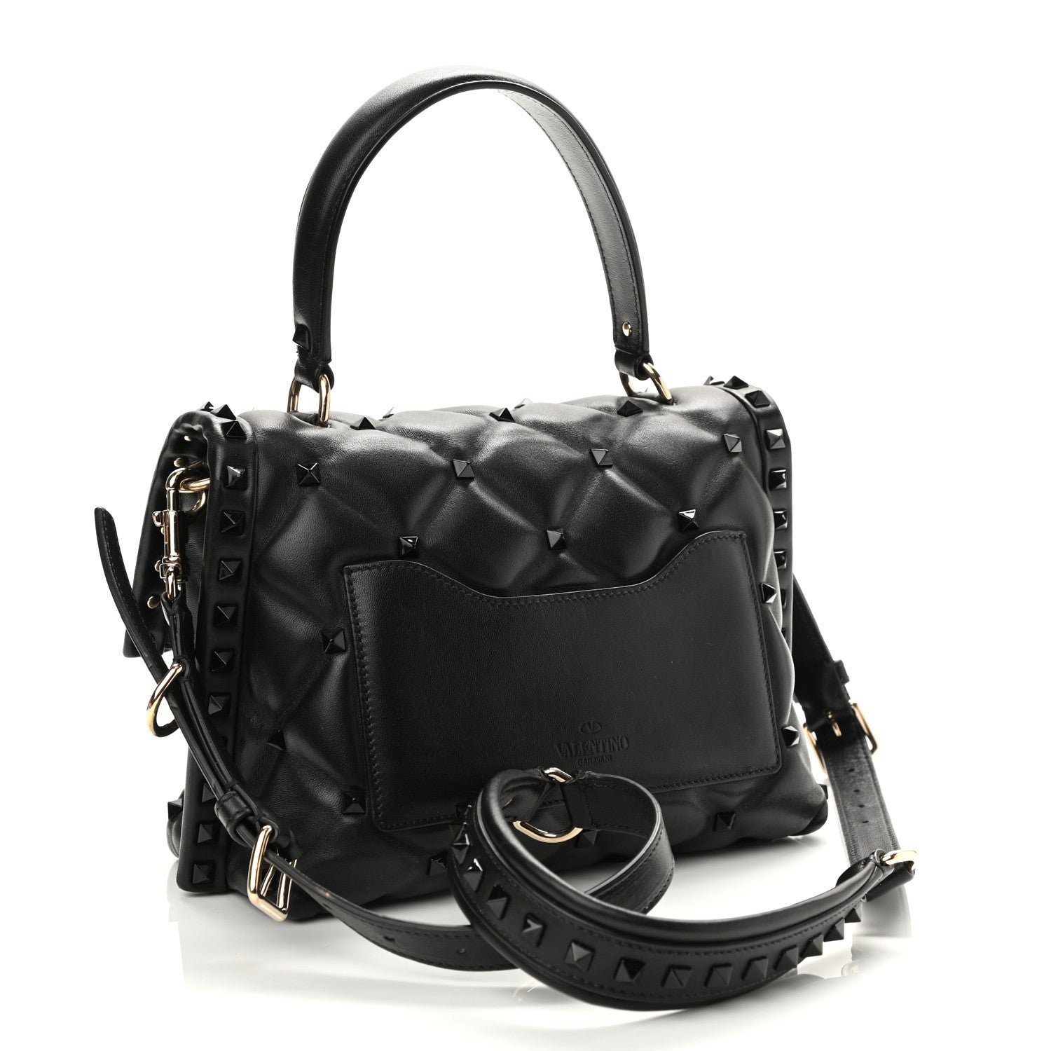 Valentino Garavani Nappa Monochrome Medium Candystud Top Handle Bag Black 3 of 17