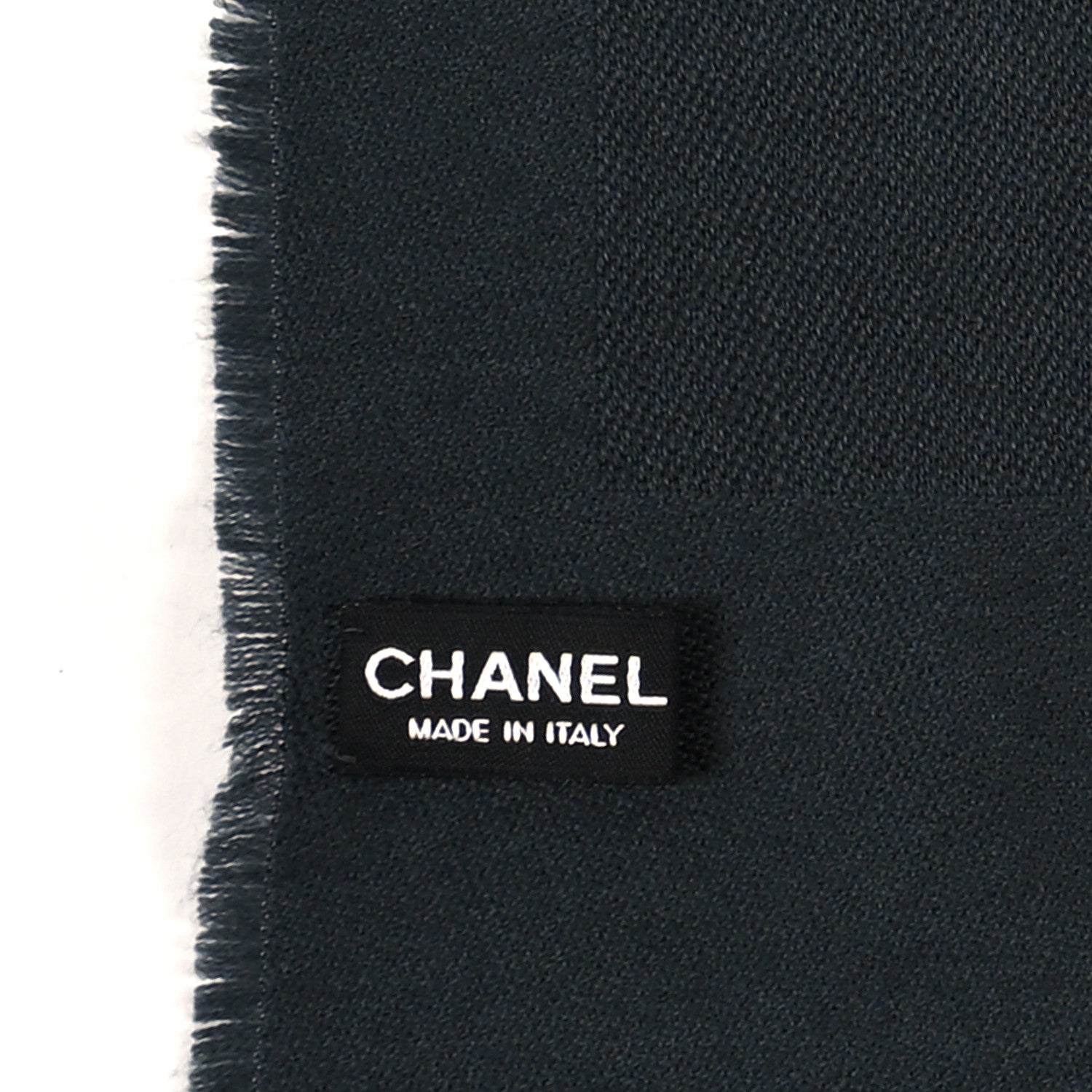 Chanel Cashmere Silk Wool CC Logo Stole Gray 3 of 3